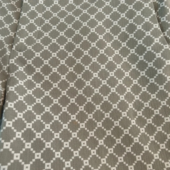 Banana Republic Hampton Pant Women 4P Gray White Geometric Print Crop Dress Pant - Picture 4 of 13